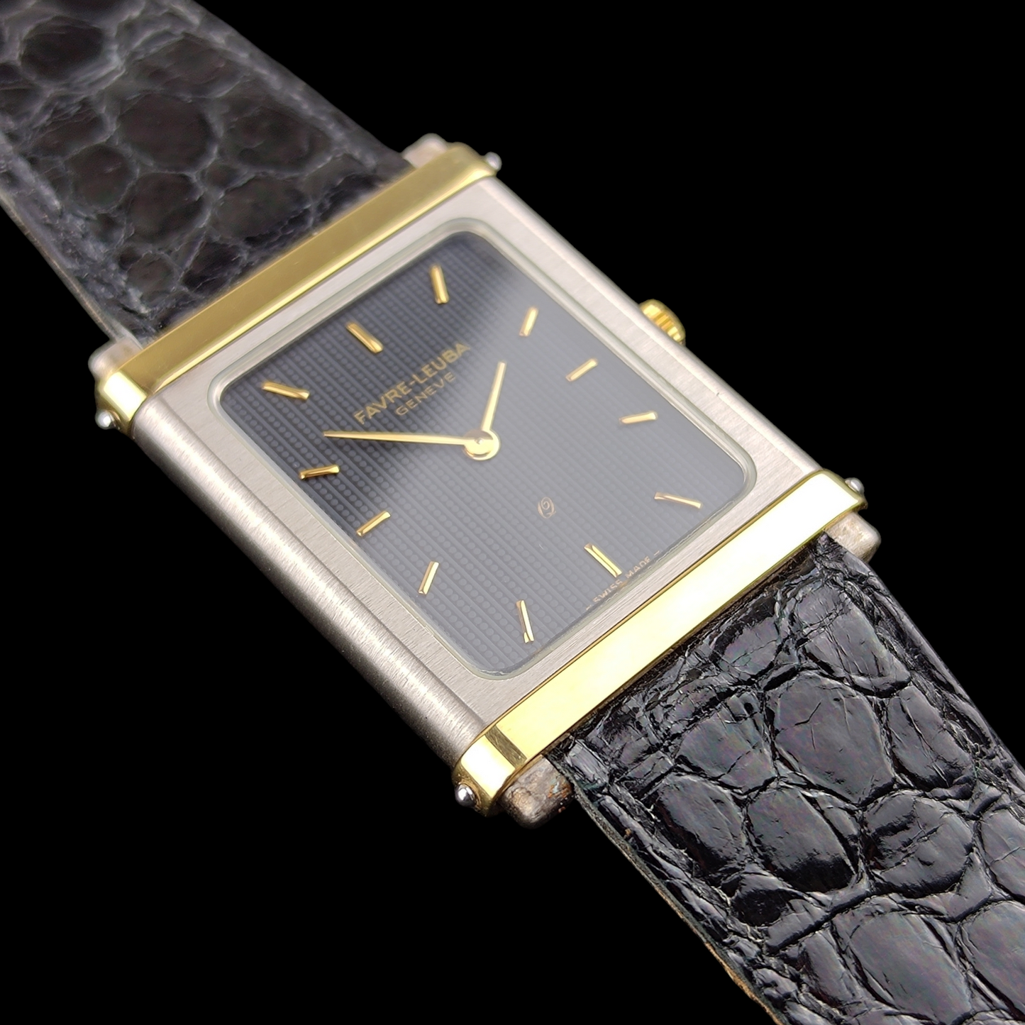 Favre-Leuba Q Two Tone Rectangle - 1980s