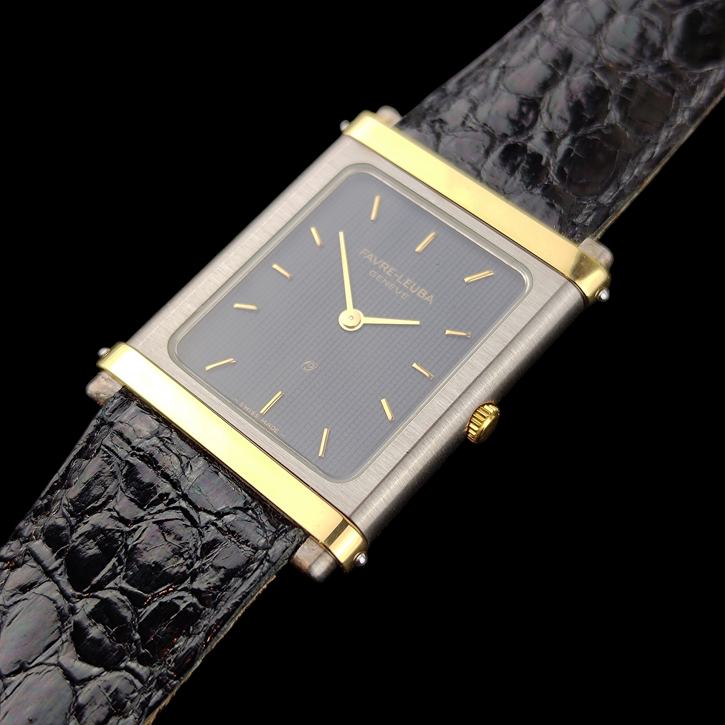 Favre-Leuba Q Two Tone Rectangle - 1980s