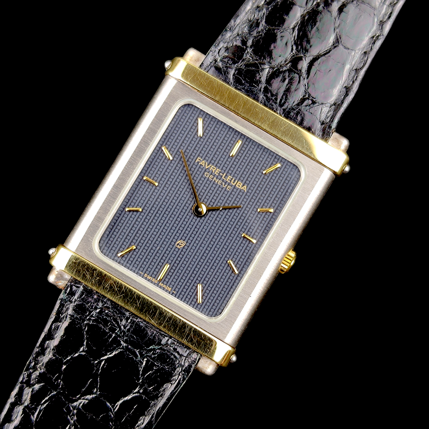 Favre-Leuba Q Two Tone Rectangle - 1980s