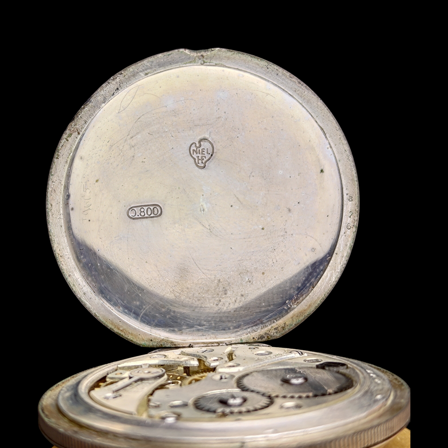 Record Pocket Watch - Niel Silver case - Coin Edge